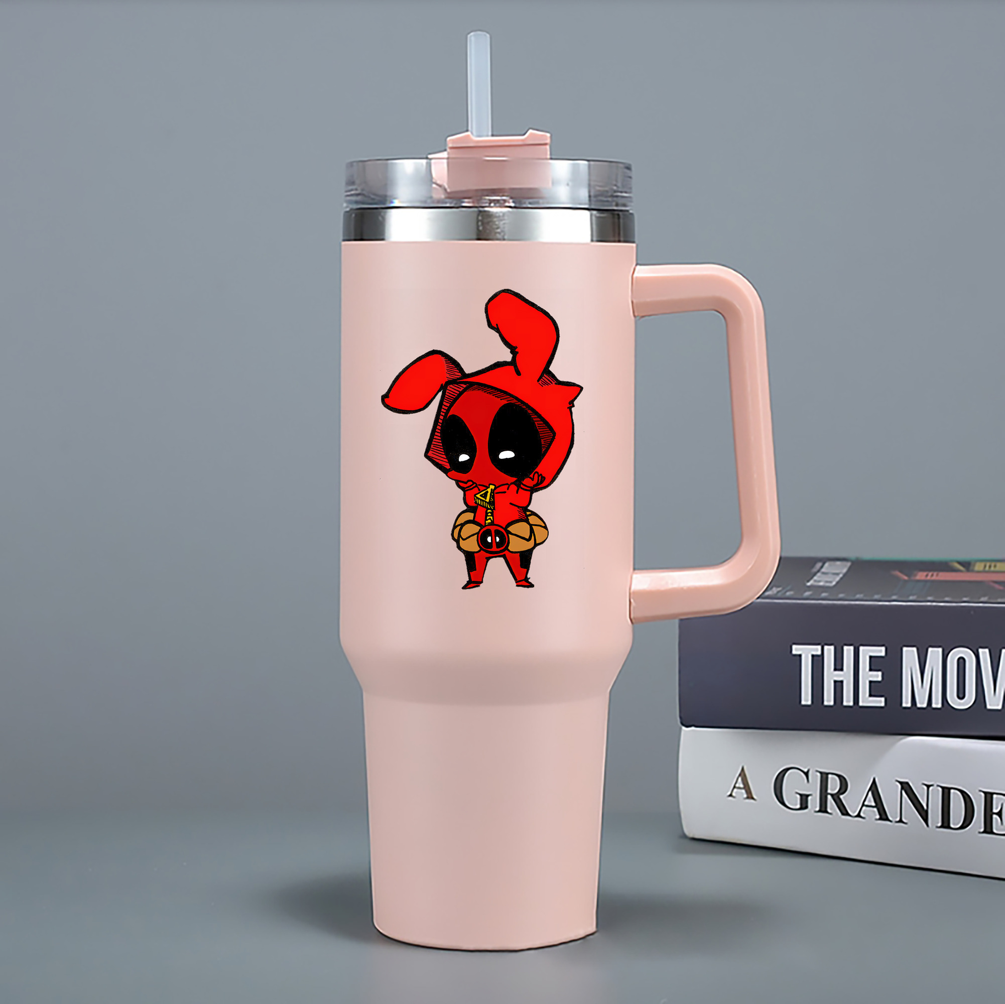 （画像用） Deadpool デッドプール 1200mL車用タンブラー - クリスタルステッカー（プラスチックストロー付き）